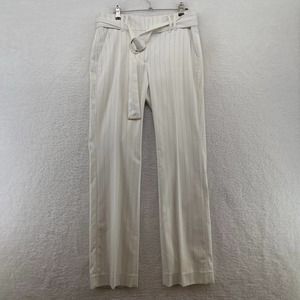 White House Black Market Womens Pants size 4 Striped the Boot Belted career